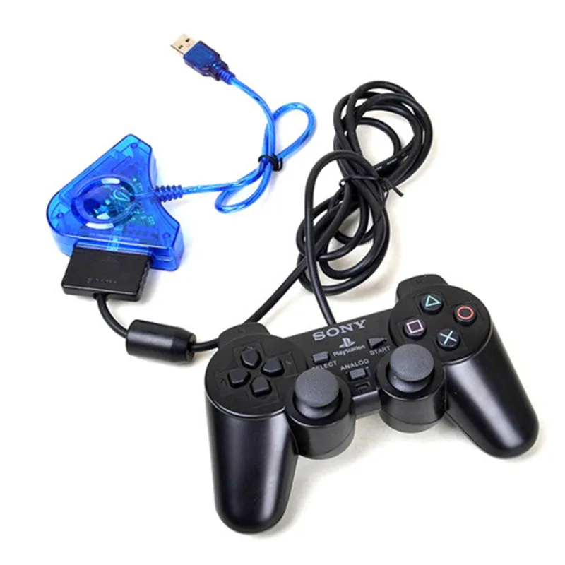 Игровой джойстик USB dvd плеер адаптер конвертер кабель для PS2 двойной Playstation 2 PC игровой контроллер USB с дравйвер компакт-диска