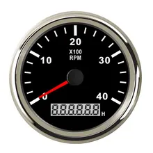 85mm 4000 rpm Horímetro Tacômetro RPM Medidor Com LED Marine Boat fit 9-32 de Popa do Barco Do Caminhão Do Carro v Com Backlight