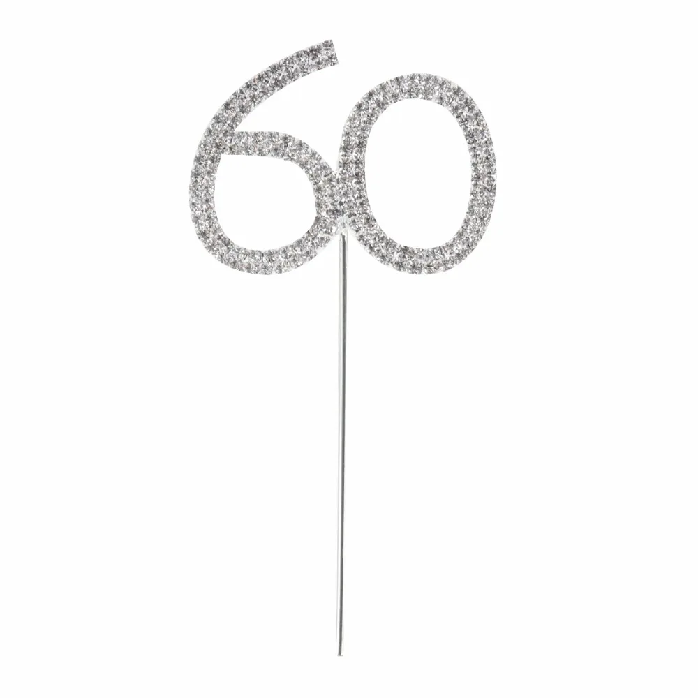 Happy 60th украшение для именинного торта, 60th юбилей торт Топпер, пользовательское имя торт Топпер