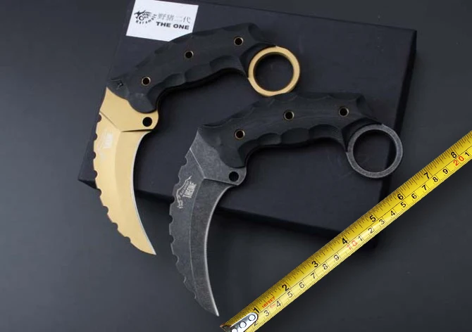 Один выживания Karambit Ножи AUS-8 лезвие G10 Ручка Малый Охота Тактический Ножи лагерь спасения Инструменты multi Ножи для шашлыков Открытый