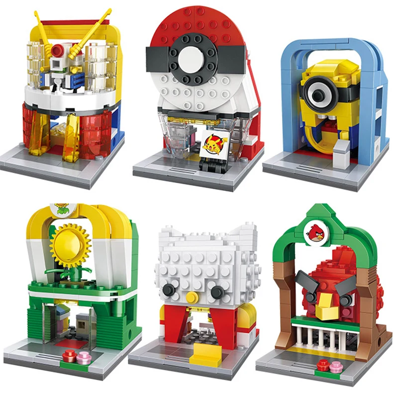

Mini Street View Theme Series Compatible city 3D Model building blocks girl DIY figures Bricks Educational Children toy
