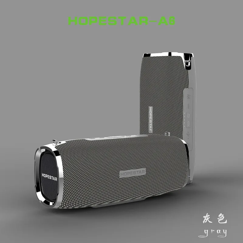 Hopestar A6 Bluetooth динамик музыкальная Колонка стерео Бас Сабвуфер 30 Вт Водонепроницаемый Открытый Портативный беспроводной громкий динамик+ внешний аккумулятор - Цвет: gray