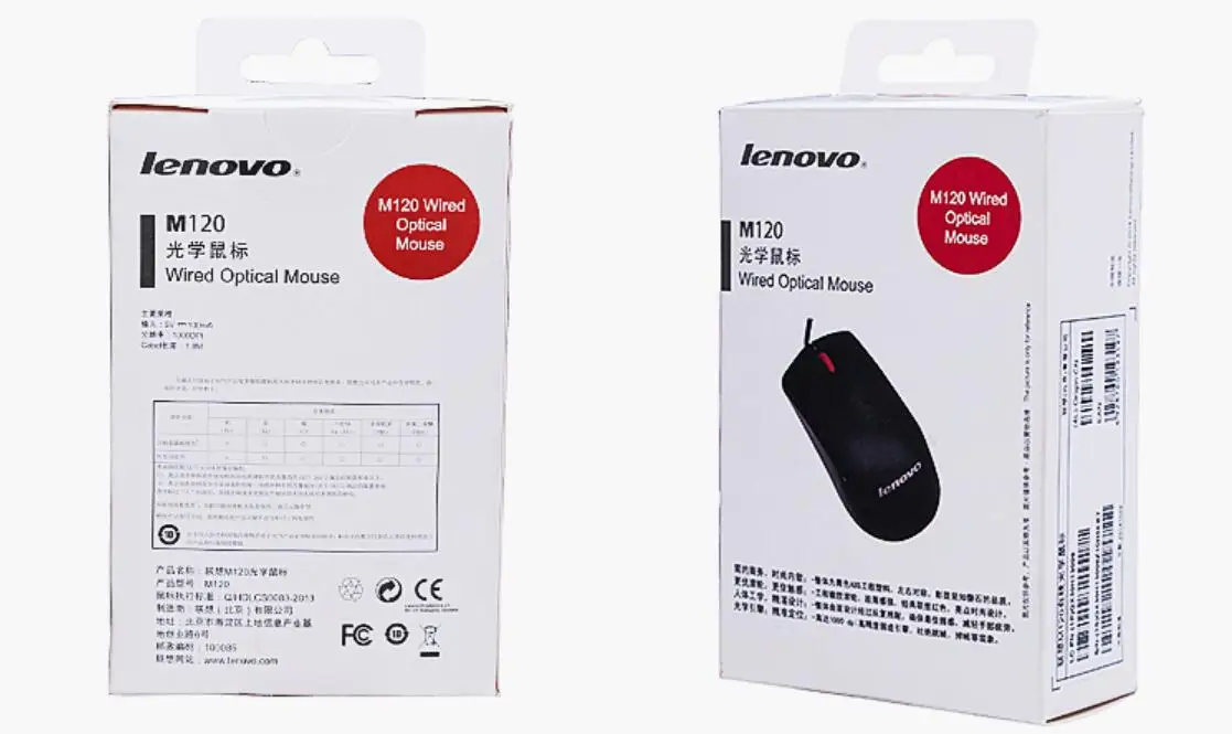 Lenovo проводной Мышь колесный мини-3D мыши USB Мышь M120 1000 Точек на дюйм Оптическая USB для компьютера для Mac, ПК, ноутбука