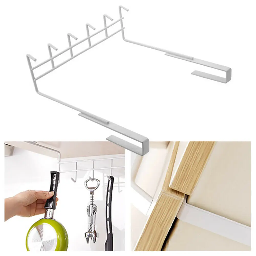 

6 hooks Cabinet Hanging Shelf Cup Spatula etc. Storage Rack Excellent Organizer Kitchen Storage Accessories