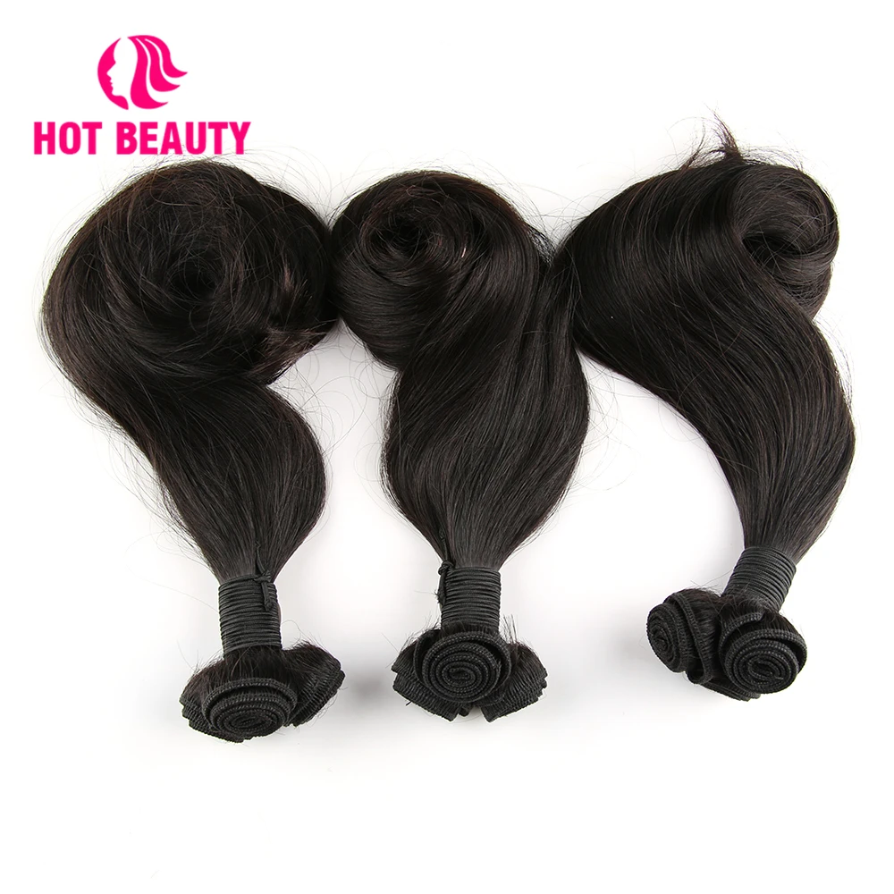  Hot Beauty Hair Human Hair Bundles Brazilian Virgin Hair Extension 8-22 Inch Natural Color Bouncy C