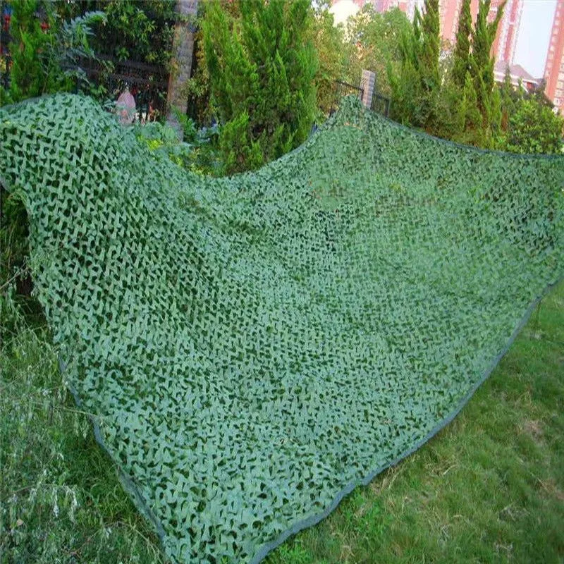 

2X3M/2X4M/3X5M/4X5M 2 Layer Pure Green Military Camouflage Net Hunting Camping Sun Shade Net Woodland Leaves Camo Netting