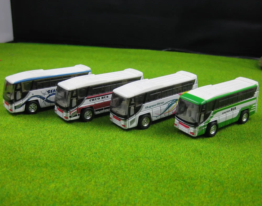 

C10003 4pcs Model Buses 1:100 HO TT Scale Railway Layout Diecast NEW