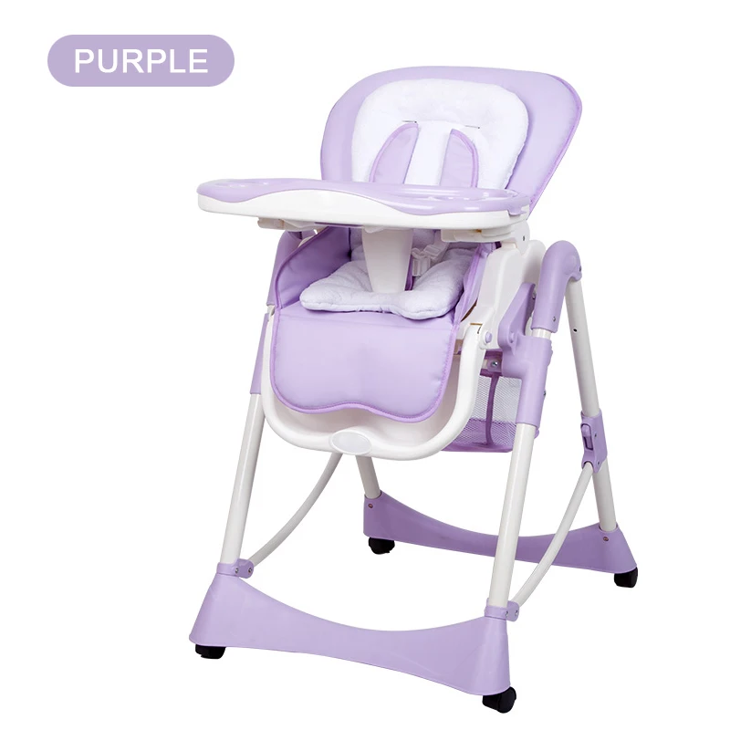 Детский стульчик для кормления детей едят обеденный стул высокое качество стул для кормления детское обеденное кресло удобное безопасное регулируемое сиденье - Цвет: Purple