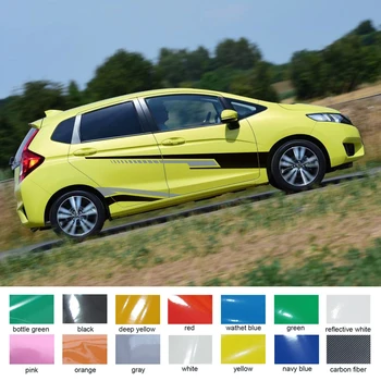 

car sticker 4 Pcs two-tone racing styling side door stripe graphic vinyl Car accessories decals for Honda fit 2014 on