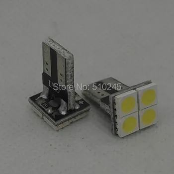 

100X T10 4smd 5050 4 LED car Light Canbus W5W 194 5050 SMD DC12V wholesale auto Light Bulbs free shipping