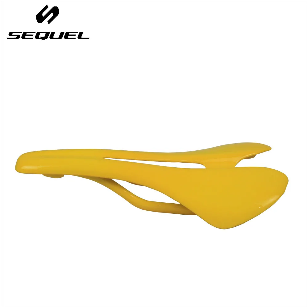 yellow road bike saddle