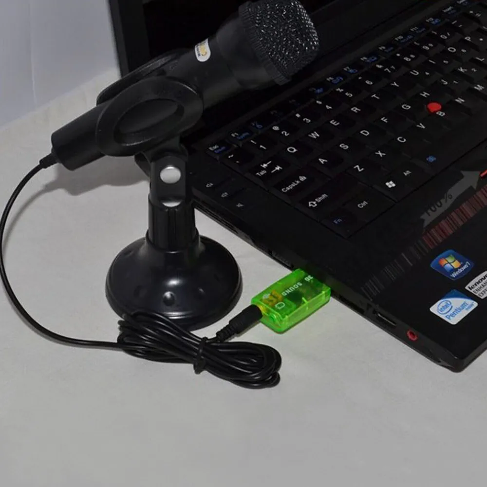 3.5mm Mini Jack to USB ADAPTER Headphone Mic PC External Stereo Sound