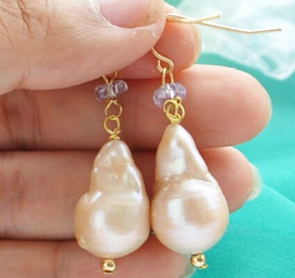 

Hot sell Noble- hot sell new - shitou 00288 baroque pink keshi reborn pearl faceted crystal dangle earring