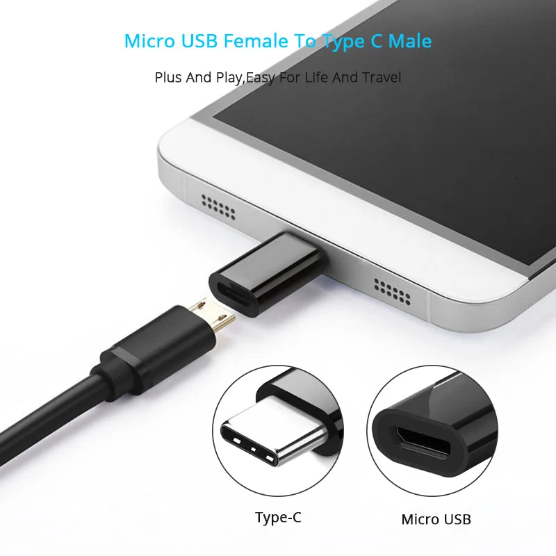 Переходник с Micro USB Мама на Type C папа кабель OTG 3 0 преобразователь данных для