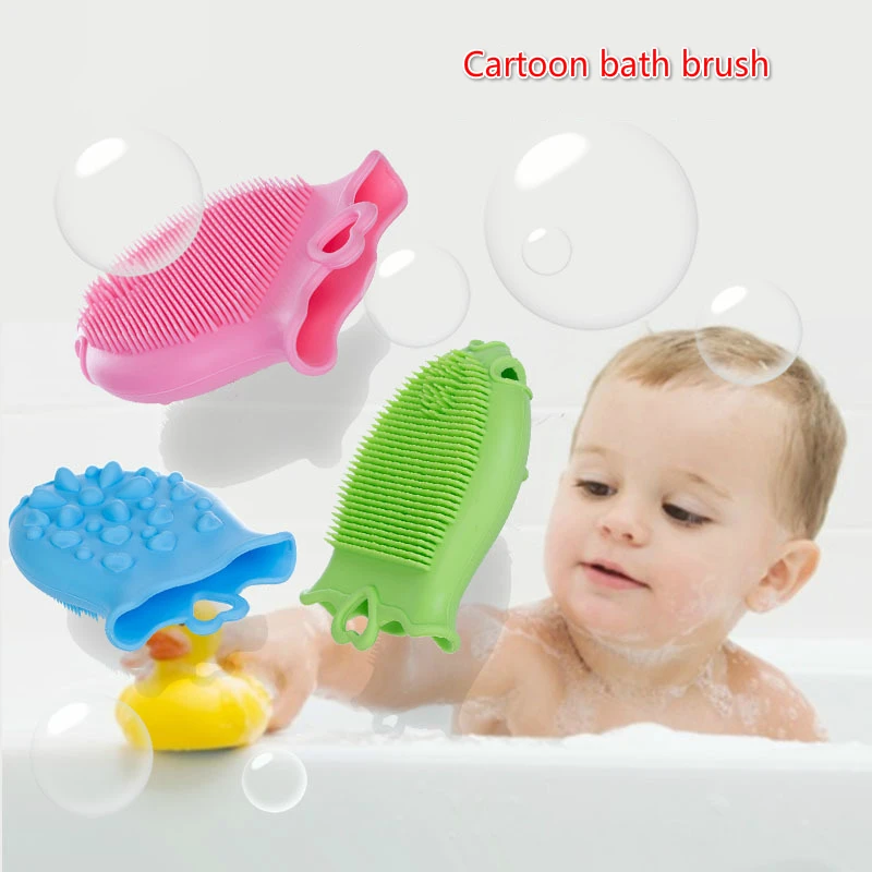 Детские Безопасные купальные банное полотенце Baby Shower Силиконовые Мягкие массажная насадка Шампунь Щетка