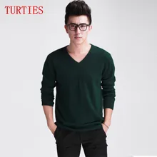 Neue frühling und herbst Herrenmode V-ausschnitt Kaschmir-pullover Schlank bodenbildung Strickpullover langarm Pullover 7 farben