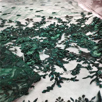 

Green Lace work Fabric 2019 Embroidered African Lace Fabric Bridal High Quality French Tulle Lace Fabric For Wedding Party