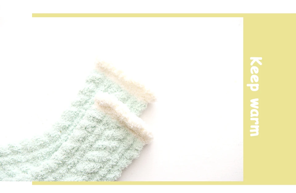 Hot adies Comfortable Winter New wWrm Bed Socks Floor Home Fluffy Candy Color Socks Coral Fleece Feet In The Tube Christmas (11)