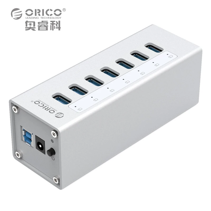 Prix pour Aluminium USB 3.0 HUB ORICO 7 Port HUB avec Adaptateur D'alimentation 12V2A et 3.3Ft. USB3.0 Date Câble-Ruban (A3H7) Prix pour Aluminium USB 3.0 HUB ORICO 7 Port HUB avec Adaptateur D'alimentation 12V2A et 3.3Ft. USB3.0 Date Câble-Ruban (A3H7)