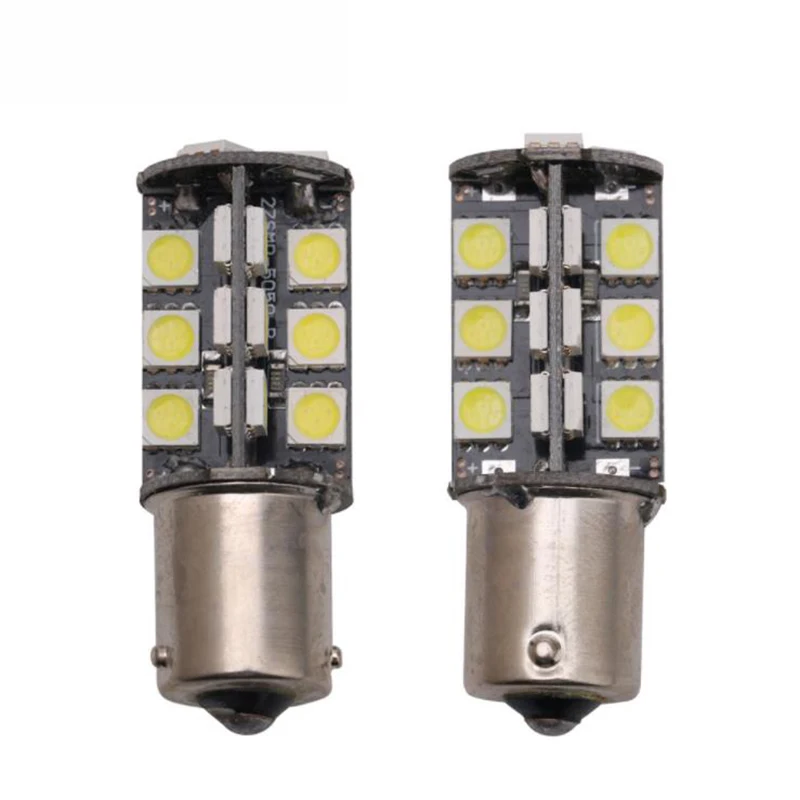 2 шт. 12 В BA15S P21W 7440 7443 5050 27smd Автомобильная задняя лампа стоп сигналы 1156 1157 T20