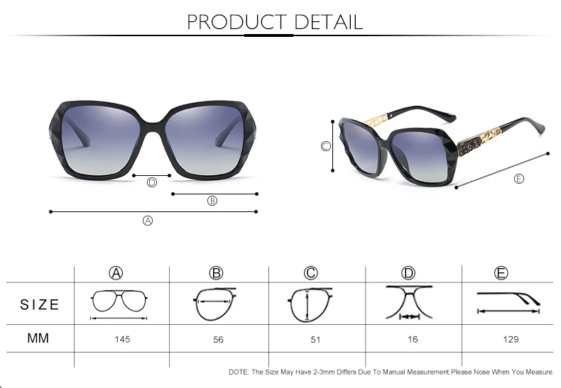 Королевские Женские Классические поляризованные солнцезащитные очки, женские брендовые дизайнерские очки больших размеров, черные, красные солнцезащитные очки UV400 SS231