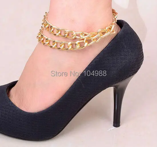 

NEW ARRIVALS! FASHION STYLE F22 GOLD COLOUR ANKLE CHAINS WOMEN SIMPLE 3 LAYERS CHAINS JEWELRY 2 COLORS