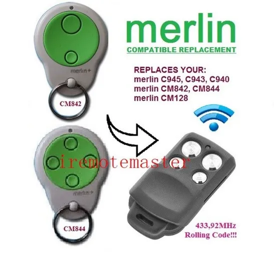 

MERLIN+ c945,c943,c940,cm842,cm844,cm128 garage door replacement remote control free shipping
