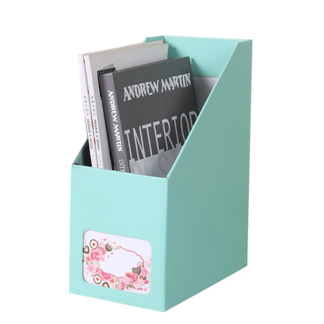 

Creative DIY Paper Bookshelf Bookend Classroom Office Desktop Books Files Storage Box Organizer for The Office