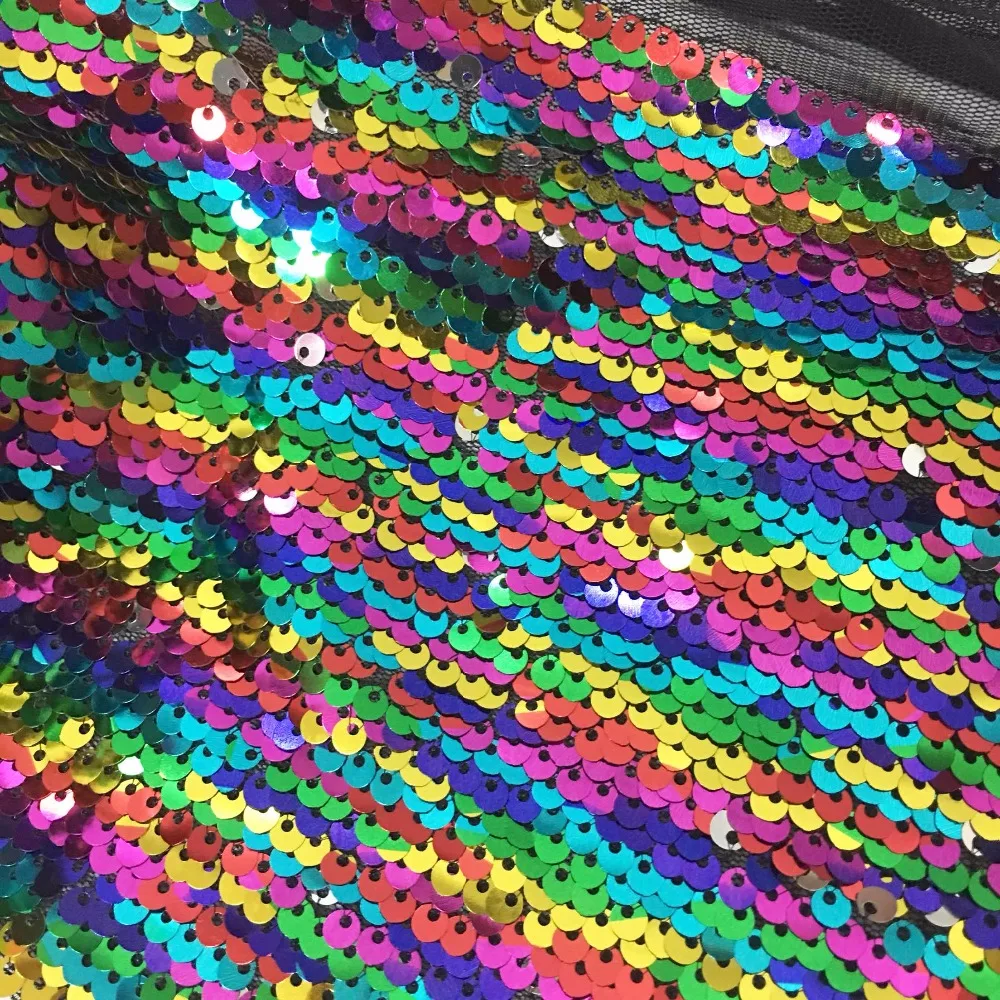 Colorful sequins fabric for making dress diy home decoration room shiny