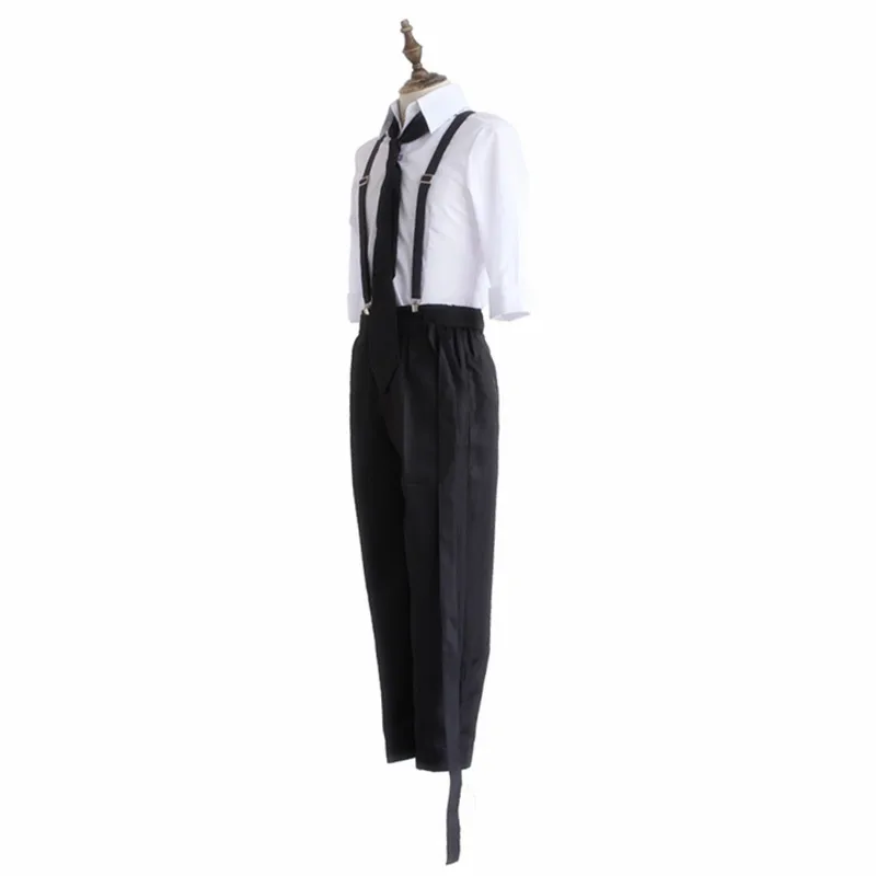 Coshome Bungo Stray Dogs Atsushi Nakajima Cosplay Costumes Wigs Shirts Pants Tie Gloves Set Anime Clothing (7)
