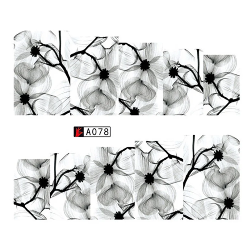 1 шт цветочный дизайн переводные наклейки для ногтей косметические обертывания водяные наклейки полировка фольгой DIY Decoration LASTZ/A - Цвет: A078