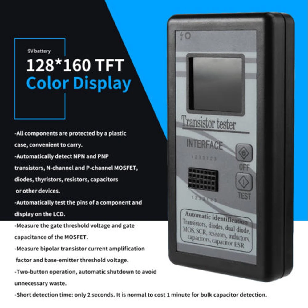 Новый TFT ЖК Транзистор тестер диодный Триод измеритель емкости LCR ESR|Мультиметры| |
