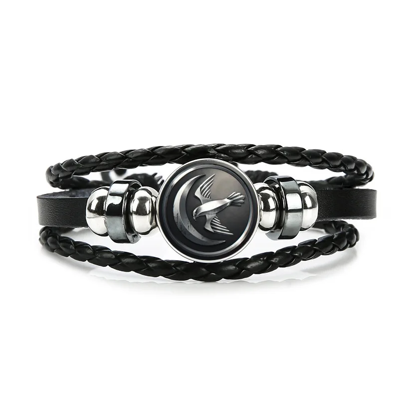 Multi Layers Black Leather Bracelets for Men Women Game of Thrones Snap Button Badge Charms Bracelets Punk Wolf Head Bracelets Multi Layers Black Leather Bracelets for Men Women Game of Thrones Snap Button Badge Charms Bracelets Punk Wolf Head Bracelets