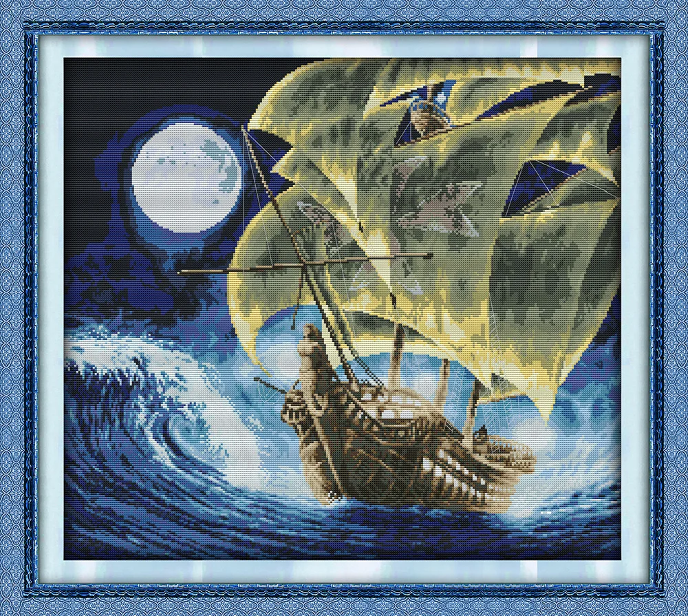 

New arrival 2018 Sailng Cross Stitch DIY 11CT 14CT Cross-Stitch Kit Handmade Embroidery for Needlework