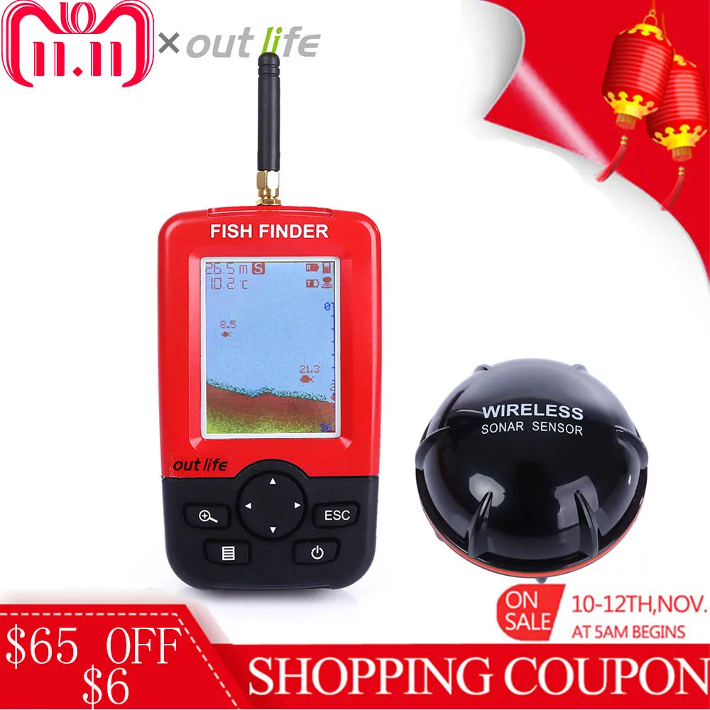 Outlife 100M 125KHz Portable Fish Finder With Wireless Remote Sonar Sensor Echo Sounder Lake Sea Smart Fishing Finder Fishfinder цена Outlife 100M 125KHz Portable Fish Finder With Wireless Remote Sonar Sensor Echo Sounder Lake Sea Smart Fishing Finder Fishfinder цены онлайн