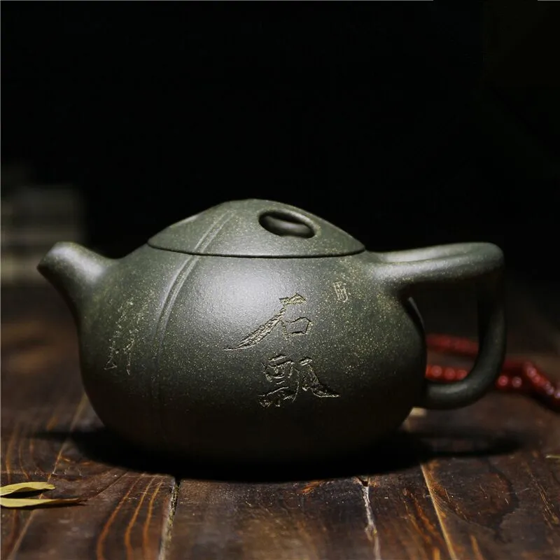 Yixing Zisha teapot green mud stone teapot 300ml Kung Fu teapot tea set