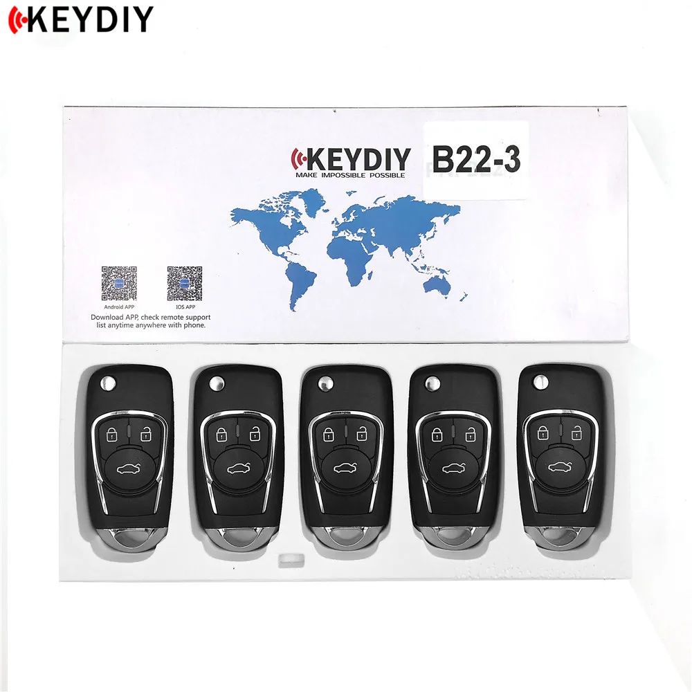 5 шт./лот, KEYDIY KD B22-3/4 дистанционный Автомобильный ключ для KD900+/URG200/KD-X2/KD мини-ключ программист серии B пульт дистанционного управления