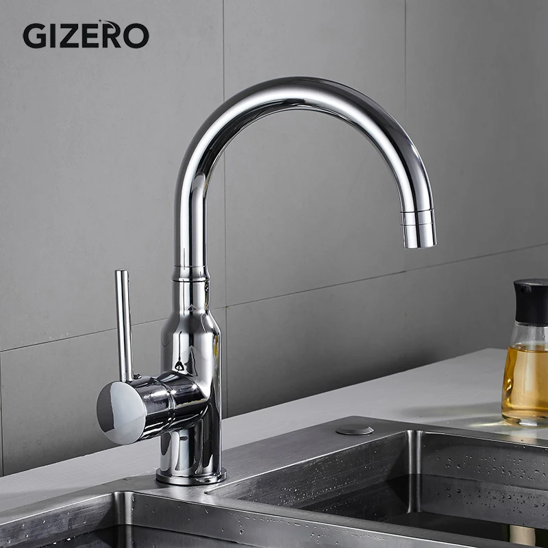 GIZERO 2 Models Rotatable Adjustable Water Outlet Kitchen Faucets Water Saving Nozzle Aerator Tap Hot Cold