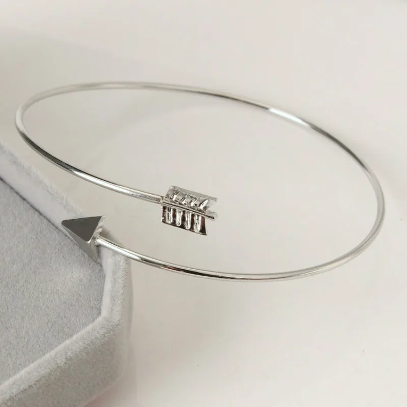 

Free Shipping Unisex Arrow Bracelets Gold Silver Color Open Adjustable Men Women Cuff Bracelet Brincos Pulseiras Bijoux