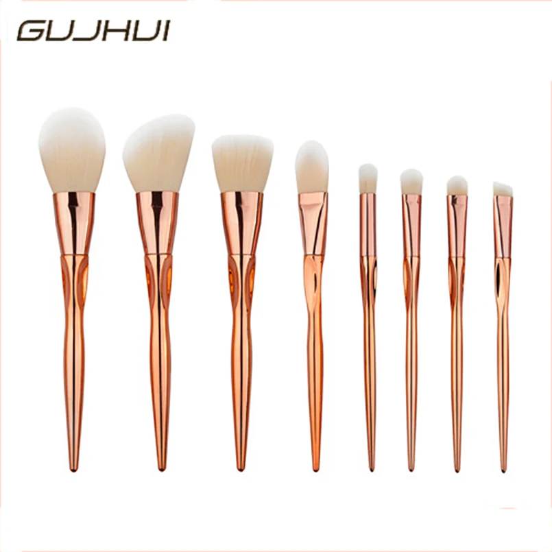 

GUJHUI Professional 8pcs/set Makeup Brush Face Makeup Tool Synthetic Hair Brush Powder Foundation Eyeshadow Cosmetics Brush Kits