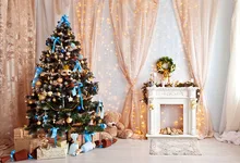 Árvore de natal coberta crianças recém-nascidas Fotografia Fundo Fotografia vinil backdrop para Estúdio de Fotografia 953