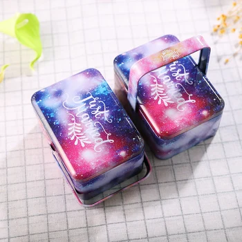 

Large Metal Tin Candy Box Handle Storage Boxes Wedding Decoration Cookies Case Rectangle Tin Organizer 4 Pcs Kitchen Storage Box