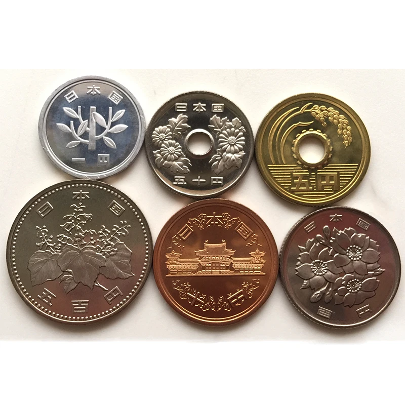 Japan Set 6 Pcs Coin 1 5 10 50 100 500 Yen Random Year Unc Original Coins World Asia Japanese Collection Gift Non Currency Coins Aliexpress