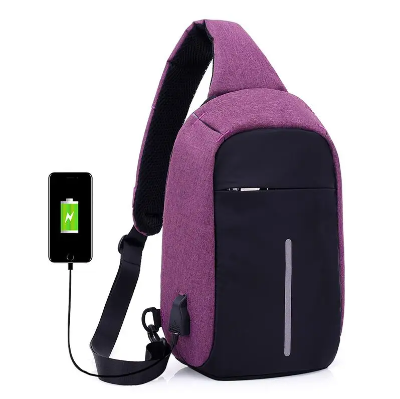 Новинка, брендовая мужская сумка через плечо, модная, для путешествий, Оксфорд, хит, летняя, нагрудная сумка, мужская сумка на ремне, повседневная, повседневная, рюкзак, сумка через плечо - Цвет: Фиолетовый