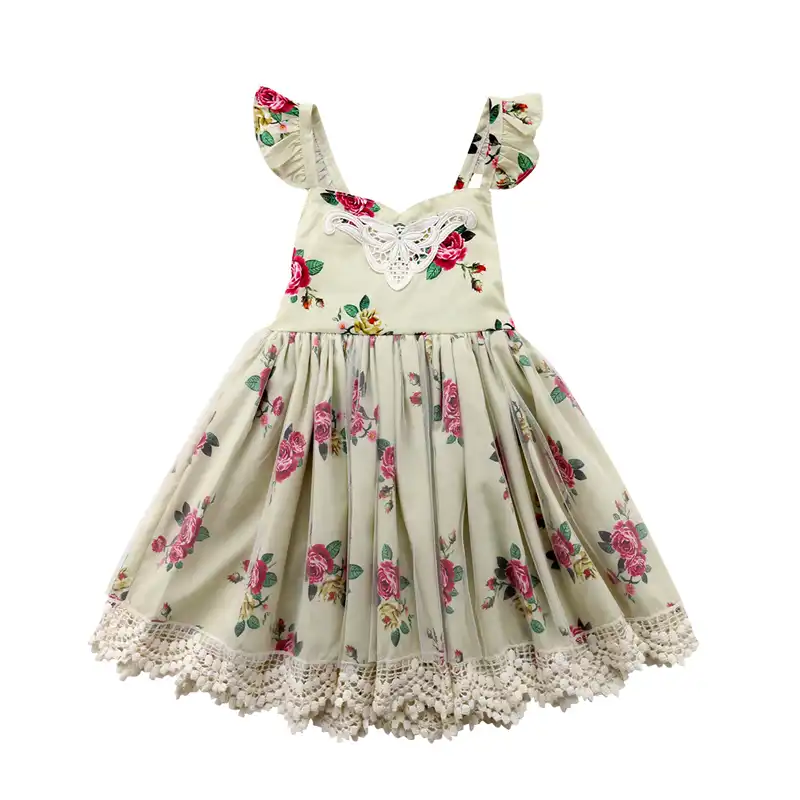 Baby Kids Girls Dress Toddler Princess Party Pageant Summer Floral Tutu Dress