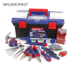 WORKPRO 170 шт. бытовой набор инструментов для дома инструменты пластиковый набор инструментов