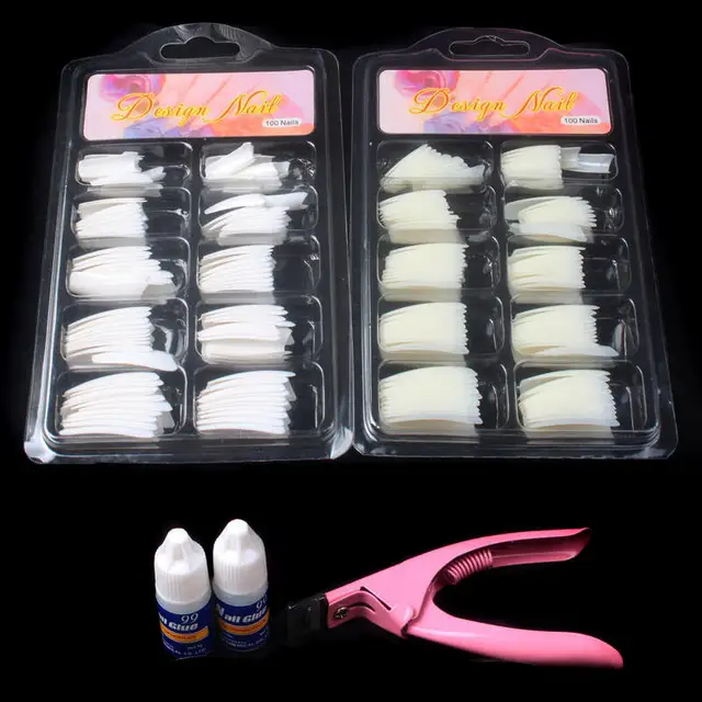 1Set Nail Technician Tool And Personal Use White Natural False Acrylic