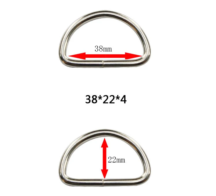 

10pcs 1-1/2"(38mm) Non Welded Dee Rings Nickel Plated D-Ring Webbing (Thickness 4mm)
