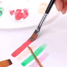 9 шт нейлоновая Длинная Деревянная Ручка Акварельная кисть для рисования, ручка Набор для обучения масляная Акриловая картина художественные Кисти