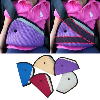 

Triangle Child Safety Belt Adjuster Padding Auto Safety Baby Shoulder Harness Strap Cover For Kids Neck Protect Positioner